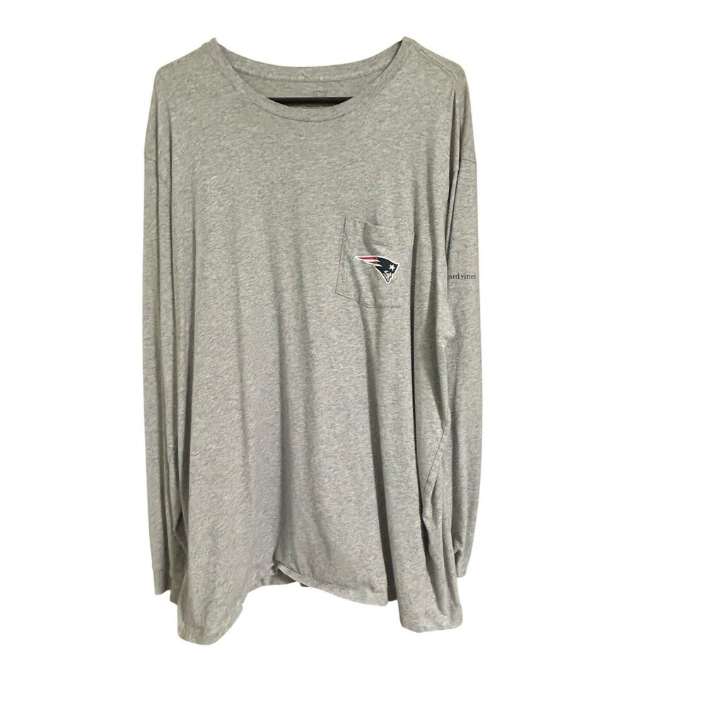 Men’s Vineyard Vines EDSFTG In Foxboro Patriots L/S Pocket T-Shirt Sz XXL